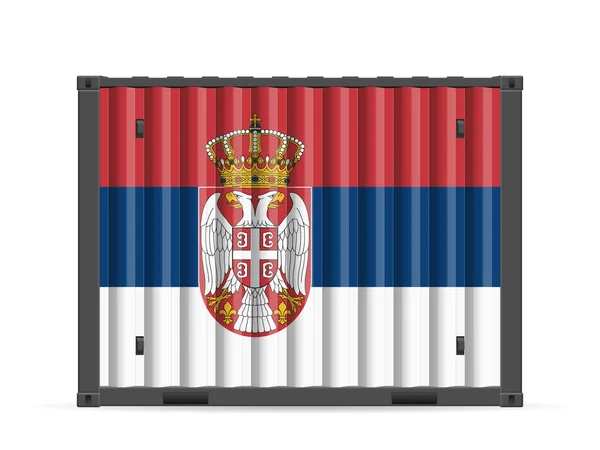 Teherkonténer Szerbia zászló — Stock Vector