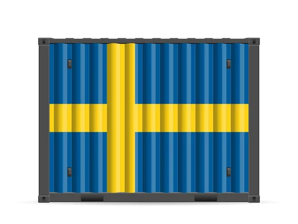 Cargo conteneur Suède drapeau — Image vectorielle