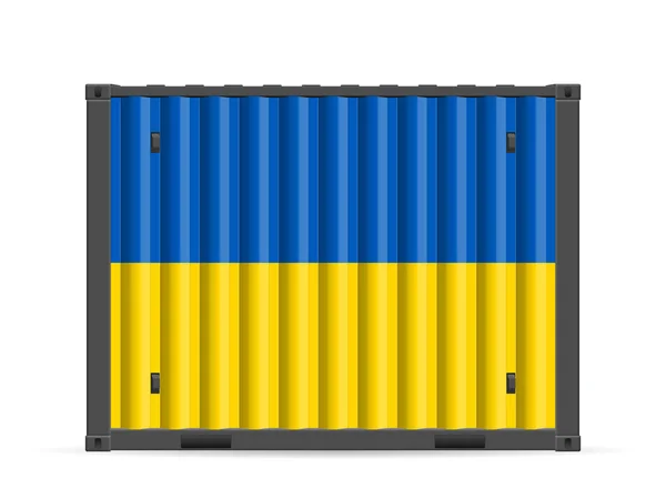 Cargo container Ukraine flag — 图库矢量图片