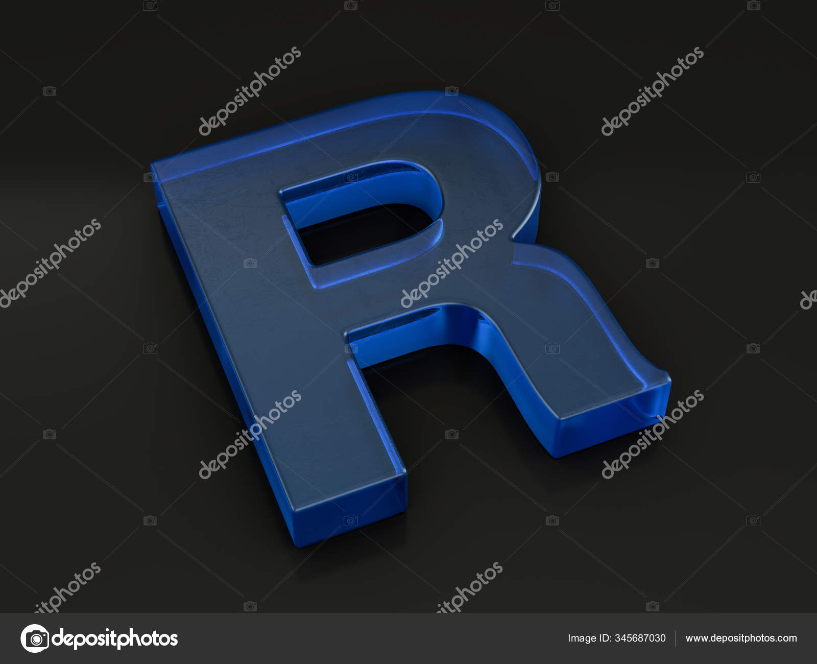 Glass letter R on black — Stock Photo © julydfg #345687030
