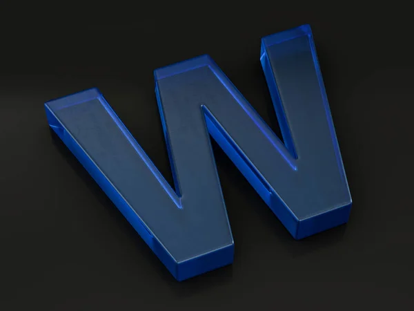 Буква W на черном стекле — стоковое фото