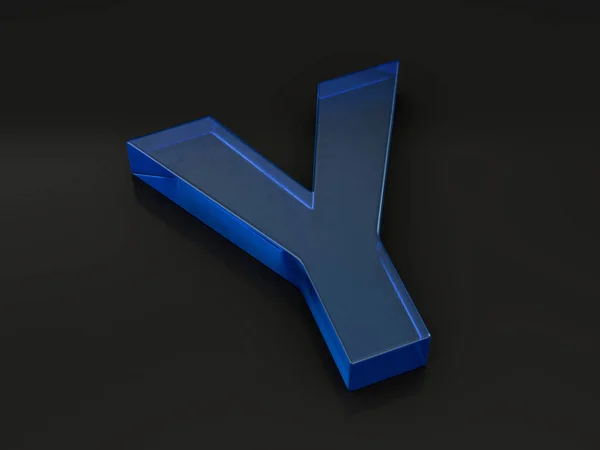 Szklana litera Y na czarno — Zdjęcie stockowe