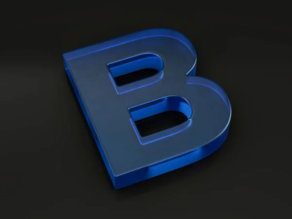 Skleněné písmeno B na černé — Stock fotografie