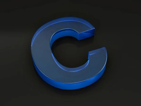 Glas letter C op zwart — Stockfoto