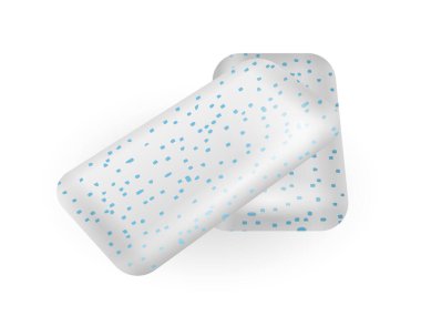 Beyaz arka planda diş etleri çiğniyor. Vektör illüstrasyonu.