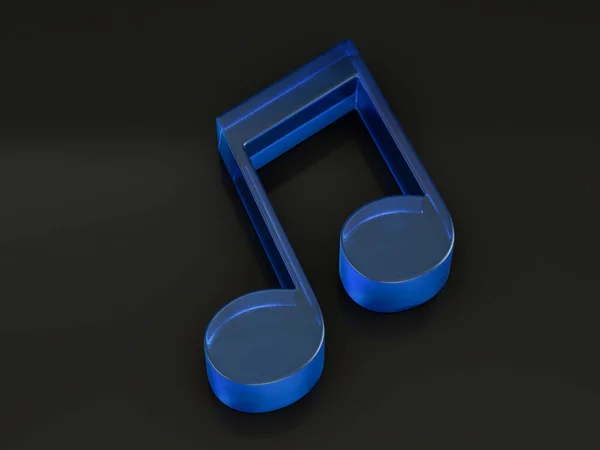 Glas Musik Symbol Svart Bakgrund Illustration — Stockfoto