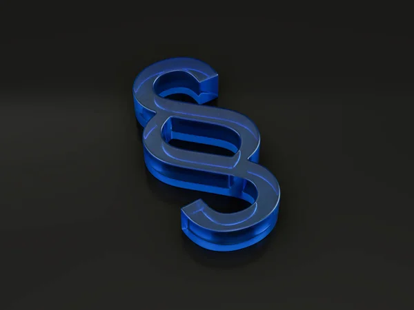 黒の背景にガラスのセクションのシンボル 3Dイラスト — ストック写真