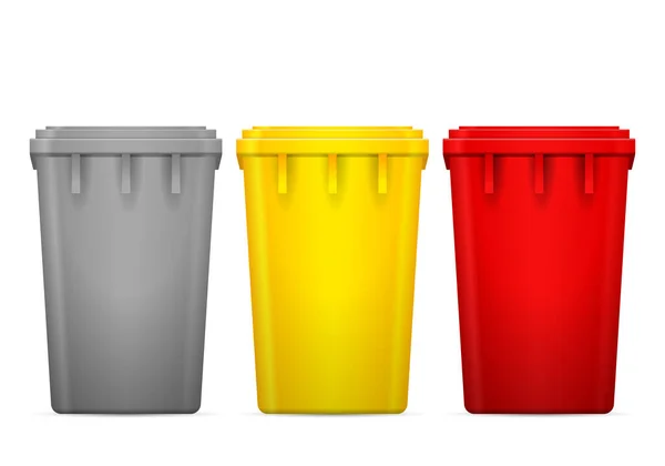 Trash Can Set White Background Vector Illustration — Stock Vector