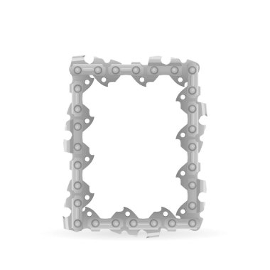 Beyaz arka planda sıfır numaralı zincir testere. Vektör illüstrasyonu.