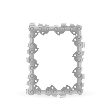 Beyaz arka planda zincir testere O harfi. Vektör illüstrasyonu.