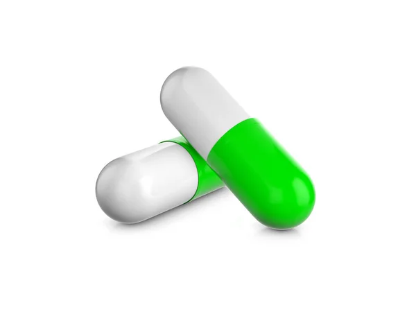 Capsule Pills White Background Illustration — Stock Photo, Image