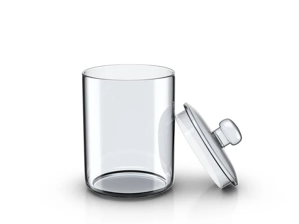 Glass Jar White Background Illustration — Stock Photo, Image