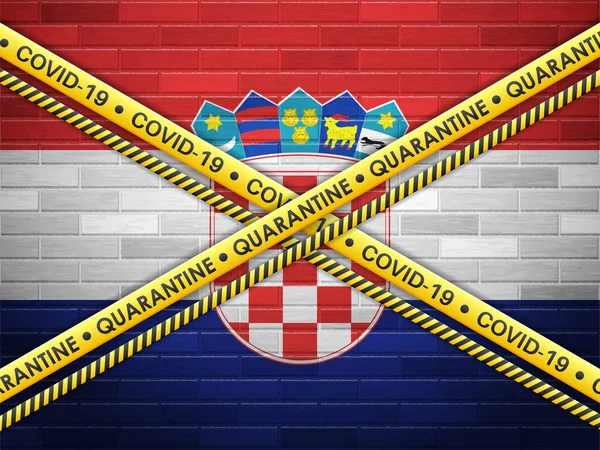 Horvátország Karanténban Téglafal Háttér Vektorillusztráció — Stock Vector