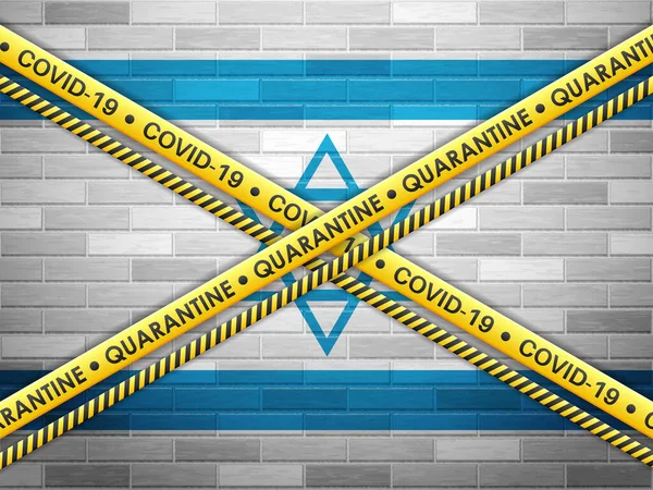 Israel Quarantine Bricks Wall Background Vector Illustration — Stock Vector