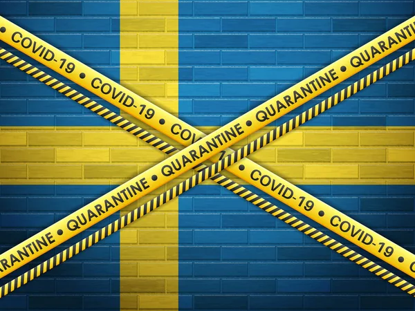 Suède Arrière Plan Mur Briques Quarantaine Illustration Vectorielle — Image vectorielle