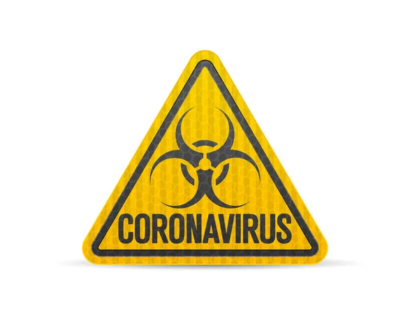 Beyaz Arka Planda Yol Işareti Koronavirüsü Vektör Illüstrasyonu — Stok Vektör