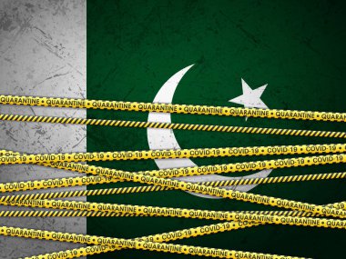 Pakistan karantina altında. Vektör illüstrasyonu.