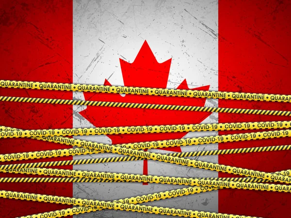 Kanada Karantina Altında Vektör Illüstrasyonu — Stok Vektör
