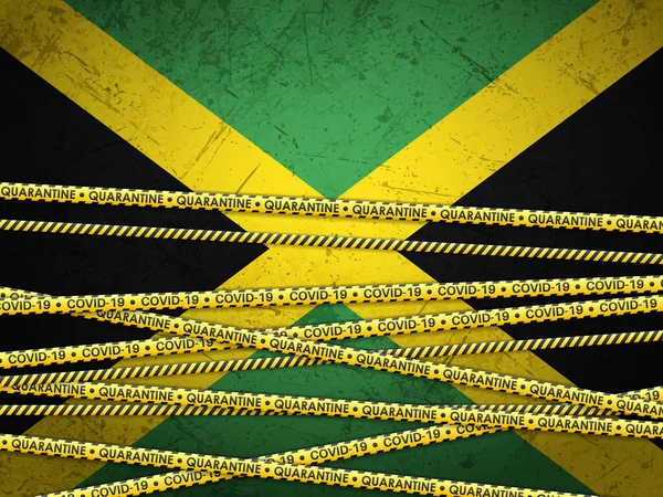 Jamaica Quarantaine Textuur Achtergrond Vectorillustratie — Stockvector