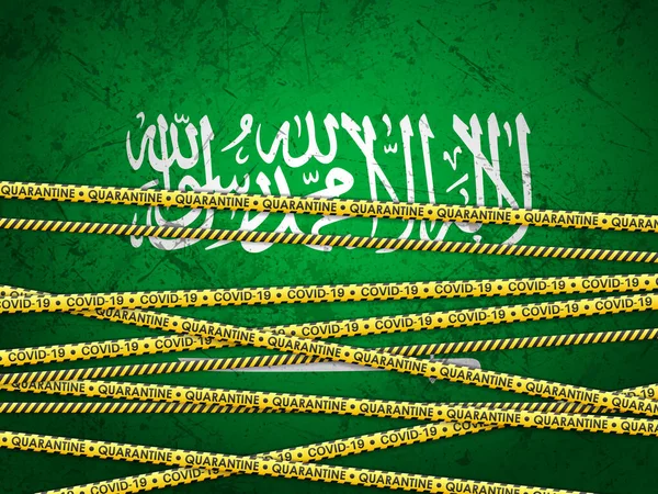 Arab Saudi Karantina Memiliki Latar Belakang Tekstur Ilustrasi Vektor - Stok Vektor