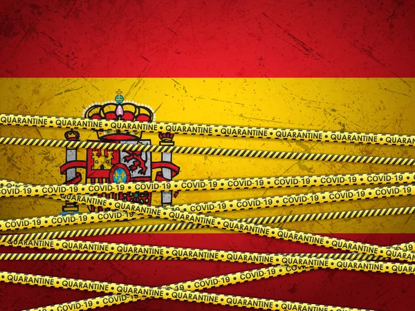 España Cuarentena Fondo Texturizado Ilustración Vectorial — Vector de stock