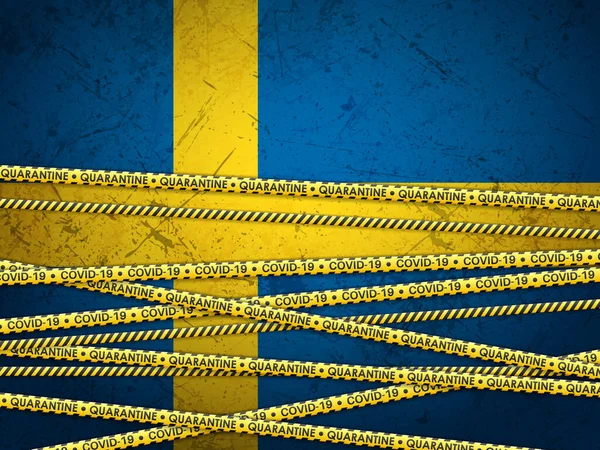 Švédsko Karanténě Texturované Pozadí Vektorová Ilustrace — Stockový vektor
