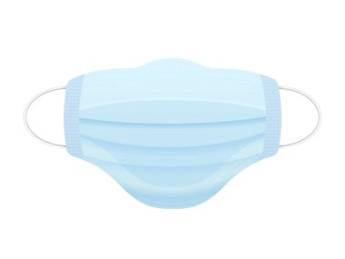 Beyaz arka planda tıbbi maske. Vektör İllüstrasyonu.