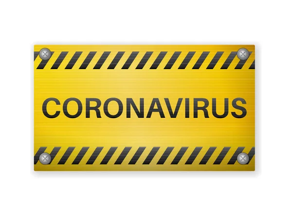 白い背景にコロナウイルスの標識があります ベクターイラスト — ストックベクタ