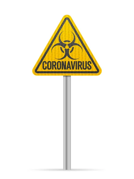 Road Sign Coronavirus White Background Vector Illustration — Stock Vector