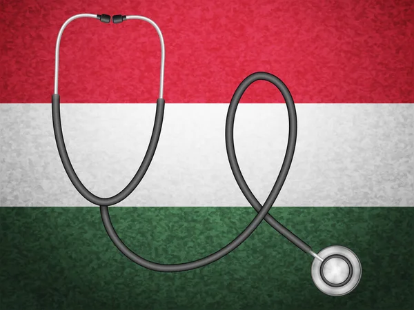 匈牙利国旗背景上的立体镜 矢量说明 — 图库矢量图片