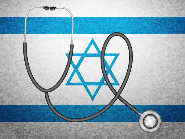 Stethoscope Israel Flag Background Vector Illustration — Stock Vector