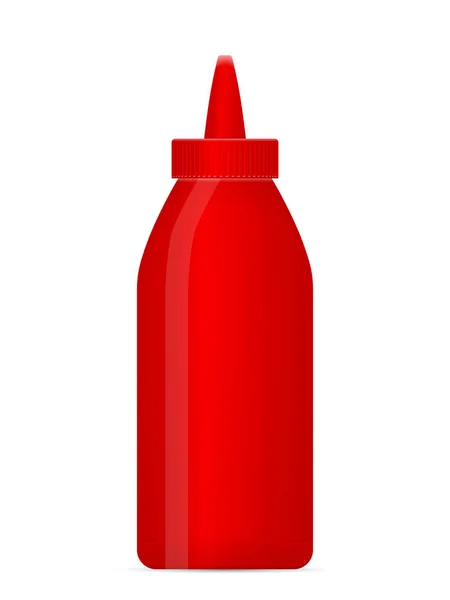 Ketchup Flaska Vit Bakgrund Vektorillustration — Stock vektor