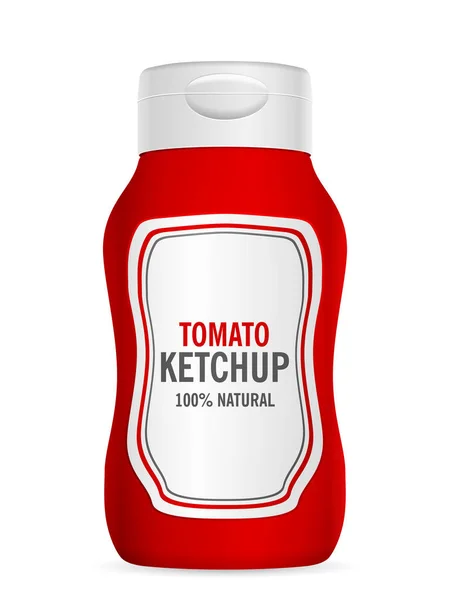 Ketchup Flasche Auf Weißem Hintergrund Vektorillustration — Stockvektor
