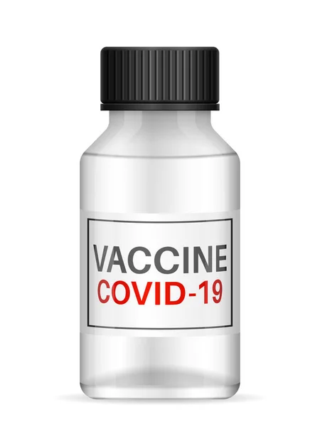 Vaccino Covid Fondo Bianco Illustrazione Vettoriale — Vettoriale Stock