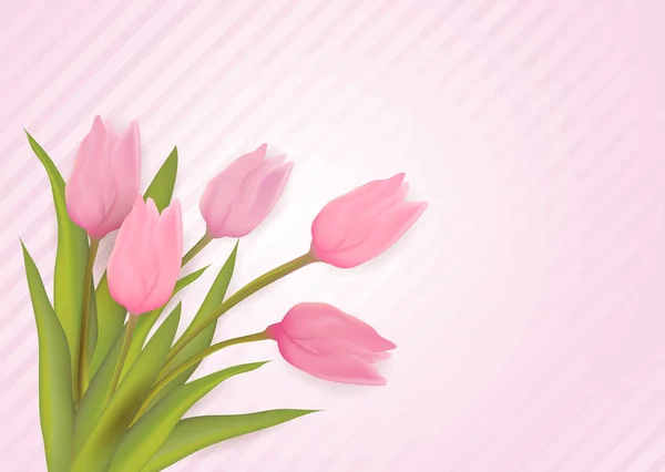 Carte de voeux avec tulipes — Image vectorielle