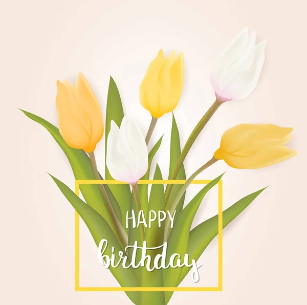 Tarjeta de felicitación feliz cumpleaños — Vector de stock