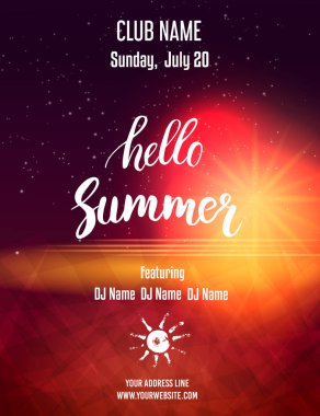 Yaz Partisi için poster şablonu