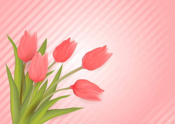 Biglietto di auguri con tulipani — Vettoriale Stock