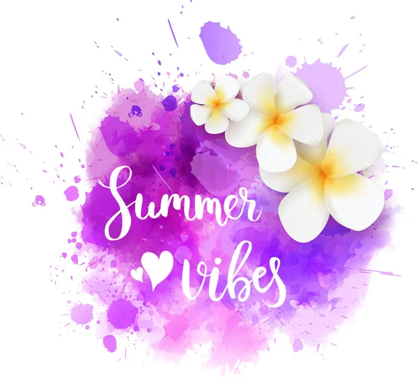 Sommer Splash Hintergrund mit Blumen — Stockvektor