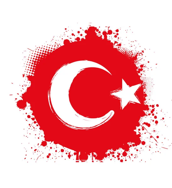 Grunge Turkey Bandeira — Vetor de Stock