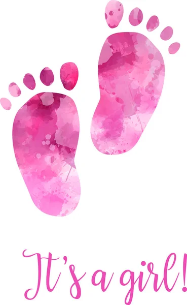Baby gender reveal footprints — Stock Vector