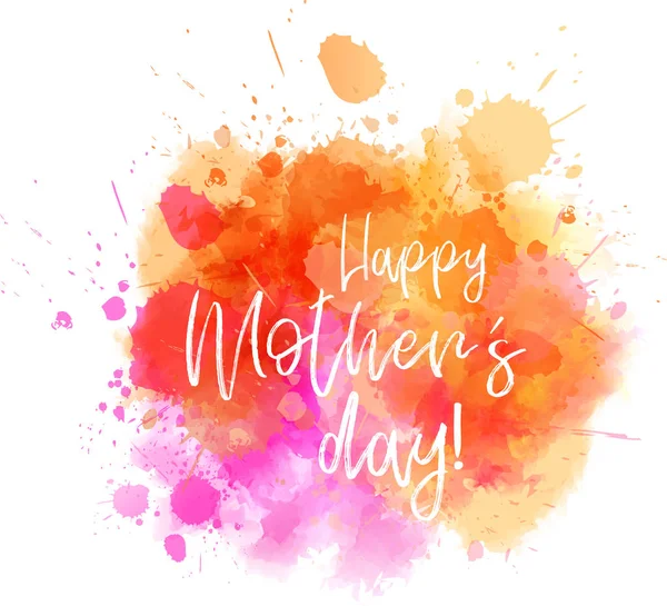Feliz Dia das Mães mancha aquarela . —  Vetores de Stock