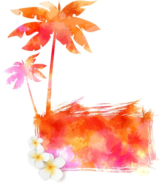 Summer watercolored background — Stock Vector