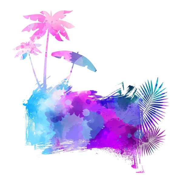 Summer watercolored background — Stock Vector