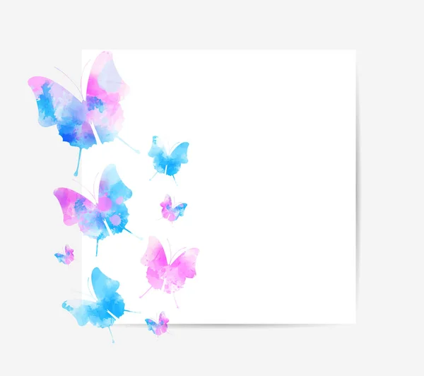 Watercolor butteflies background — Stock Vector