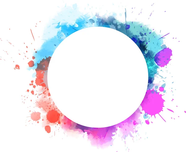 Round watercolor frame background — Stock Vector