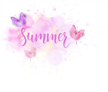 Sulu Boya butteflies arka plan