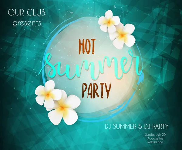 Müzik sıcak yaz parti için poster şablonu — Stok Vektör