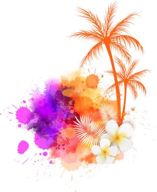 Yaz watercolored arka plan