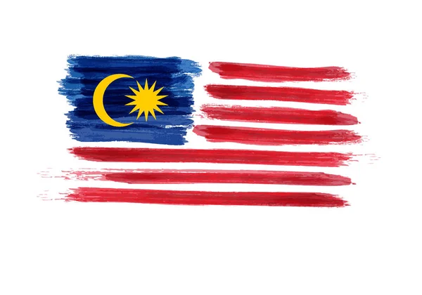Grunge acuarela Bandera de Malasia . — Vector de stock